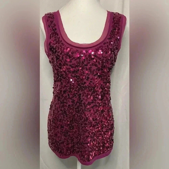 Ann Taylor LOFT sequins sleeveless top - Picture 1 of 4